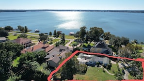 We are on a half acre lot only one house from the being lakefront.
