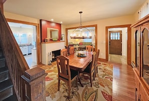 Large Dining Room Connects Spacious Living Room and Kitchen