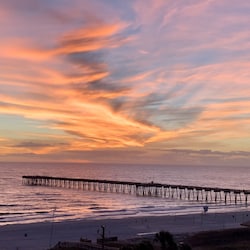 View from the balcony just after sunset.
