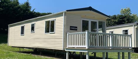 This is our luxury 2-bedroom, dog friendly caravan in Shanklin, Isle of Wight.