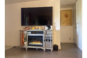 TV and Dresser/Fireplace