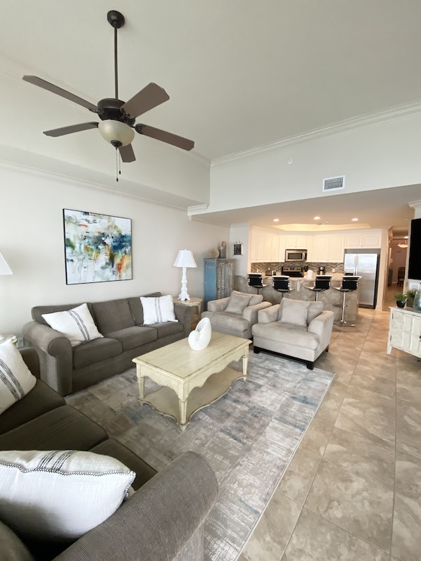 Pullout couch in living room