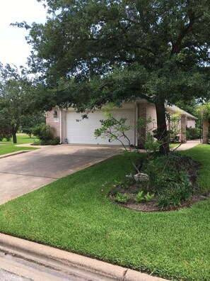 Attached two-car garage