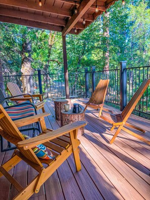 It’s time to reward yourself by enjoying a cup of morning coffee on the deck.