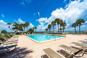 The Riverside Club complex boasts two pool areas, each with a hot tub and incredible water views of the Marco River.