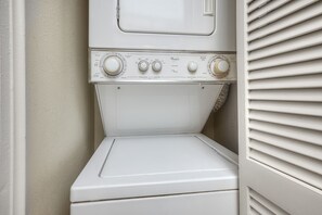 Pack light with a washer and dryer in the unit.