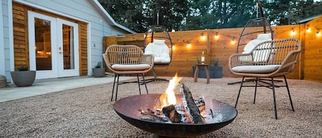 Sit and enjoy a glass of wine or perhaps some smores instead?