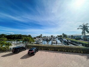 Overview of pool and marina from balcony (2)