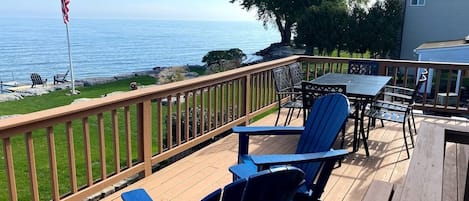 Second story deck allows a magnificent space to relax and enjoy the view.