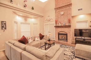 Cozy living space with gas fireplace