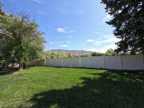 View of wasatch mountains from private and large back yard