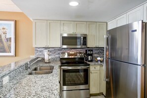 Fully equipped kitchen where you can cook healthy and delicious meals while on vacation