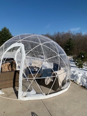 Igloo set up in the winter
