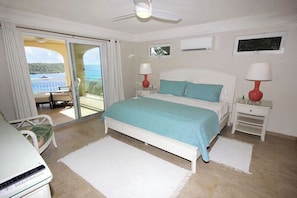 Like the Suite bedroom shown here, all bedrooms have king beds, AC, private covered decks, great views and ensuite baths