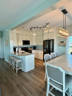 Open kitchen and dining