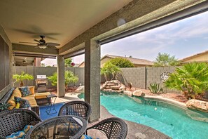 Private Backyard Oasis | Saltwater Pool | Plenty of Seating | Gas Grill