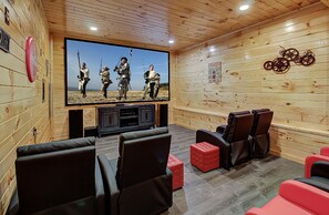 Enjoy your favorite movie at night in the home theater with a 15' screen plus game room.