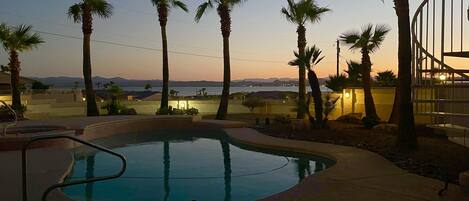 Watch the sunset over the lake while enjoying the pool, hammock or roof top deck