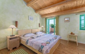 Sleeping area. A view of one of the rooms upstairs
