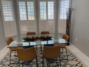 Dining table for entertaining