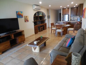 Living room and dining area