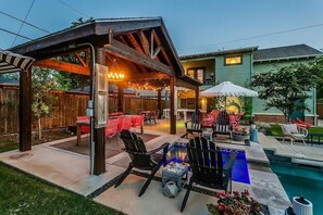 Outdoor Patio with dining that seats 8 guests