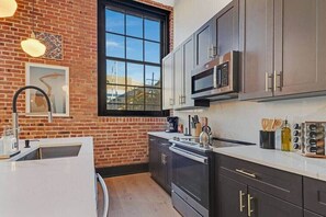 Cook a gourmet meal in your fully-equipped kitchen