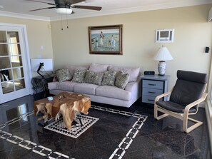 Living Room - remote work (2 monitors and laser printer) 