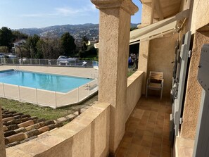 Balcony overlooking the pool