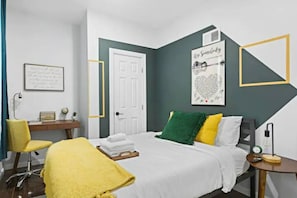 Discover comfort in our 1-bedroom retreat. Unwind on a plush queen bed, or choose the single bed for flexibility. Stay productive at the work table, basking in natural light. When relaxation calls, indulge in the modern TV's entertainment. Ideal for families, friends, or solo travelers seeking both convenience and leisure.