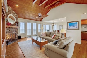 Living room overlooking the Atlantic Ocean