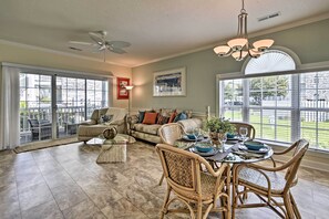 Living Room | Magnolia Place Community | 1.2 Mi to Myrtlewood Golf Course