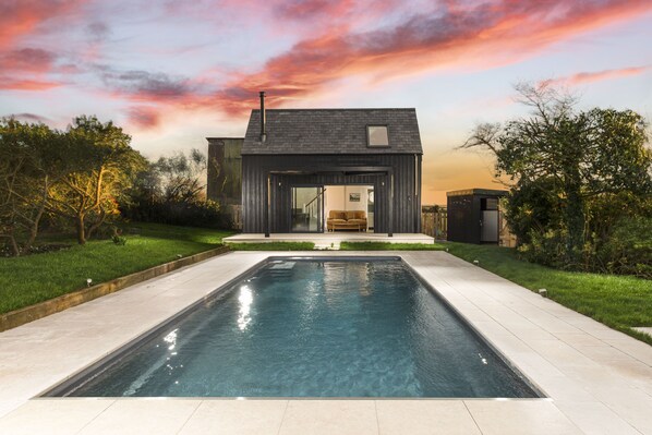 Westaway House, Trelights. The Pool House and heating swimming pool