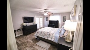 Master bedroom, French doors to patio.