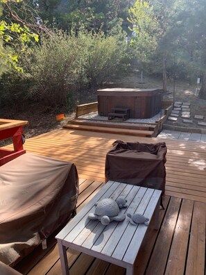 Back deck and private hot tub