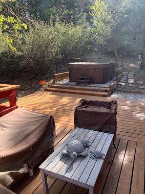 Back deck and private hot tub