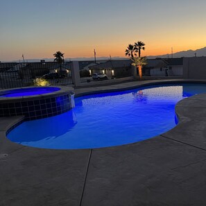 Pool and Soa at Sunset