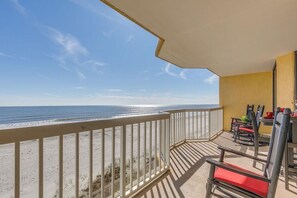 Oceanfront Covered Porch with Panoramic Views