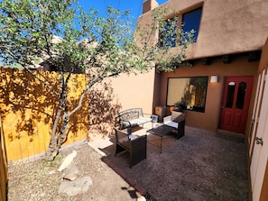 Front courtyard with seating for six