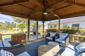 Screened porch looking towards the water