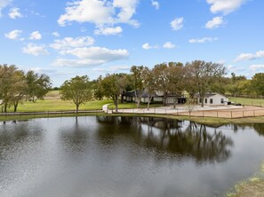 The Casa across the pond (Pond water levels vary due to rainfall)