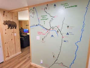 Custom wall map shows the best attractions to visit.