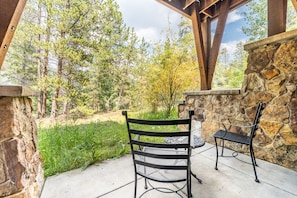 Patio with outdoor seating.