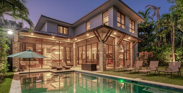Heated Pool with a fence in the back yard (baby fencing upon request).