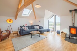 Birch House, St Agnes. First floor: Enjoy blissful countryside vistas from your private balcony with seating for two