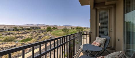 Your getaway starts with fantastic views from this expansive deck.