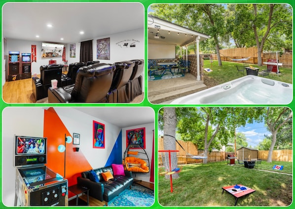 Relax and unwind at KushKations Chronic, where luxury meets fun. Enjoy immersive theater, arcade games, a serene hot tub, and a lush backyard—your ultimate getaway starts here.