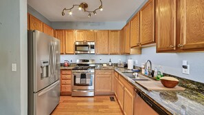 Kitchen with stainless steel appliances