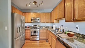 Kitchen with stainless steel appliances