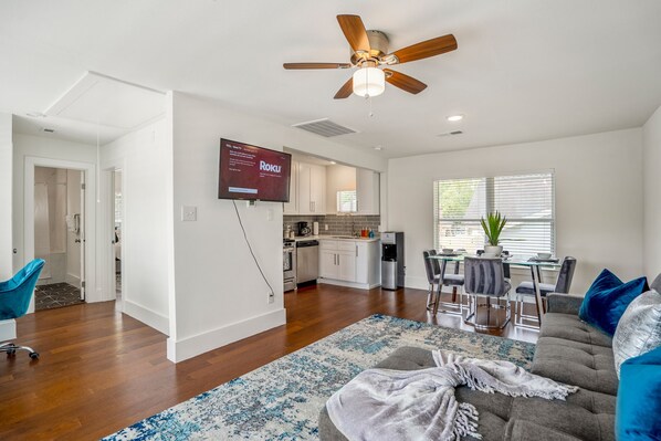 A smart garage apartment with universal appeal.